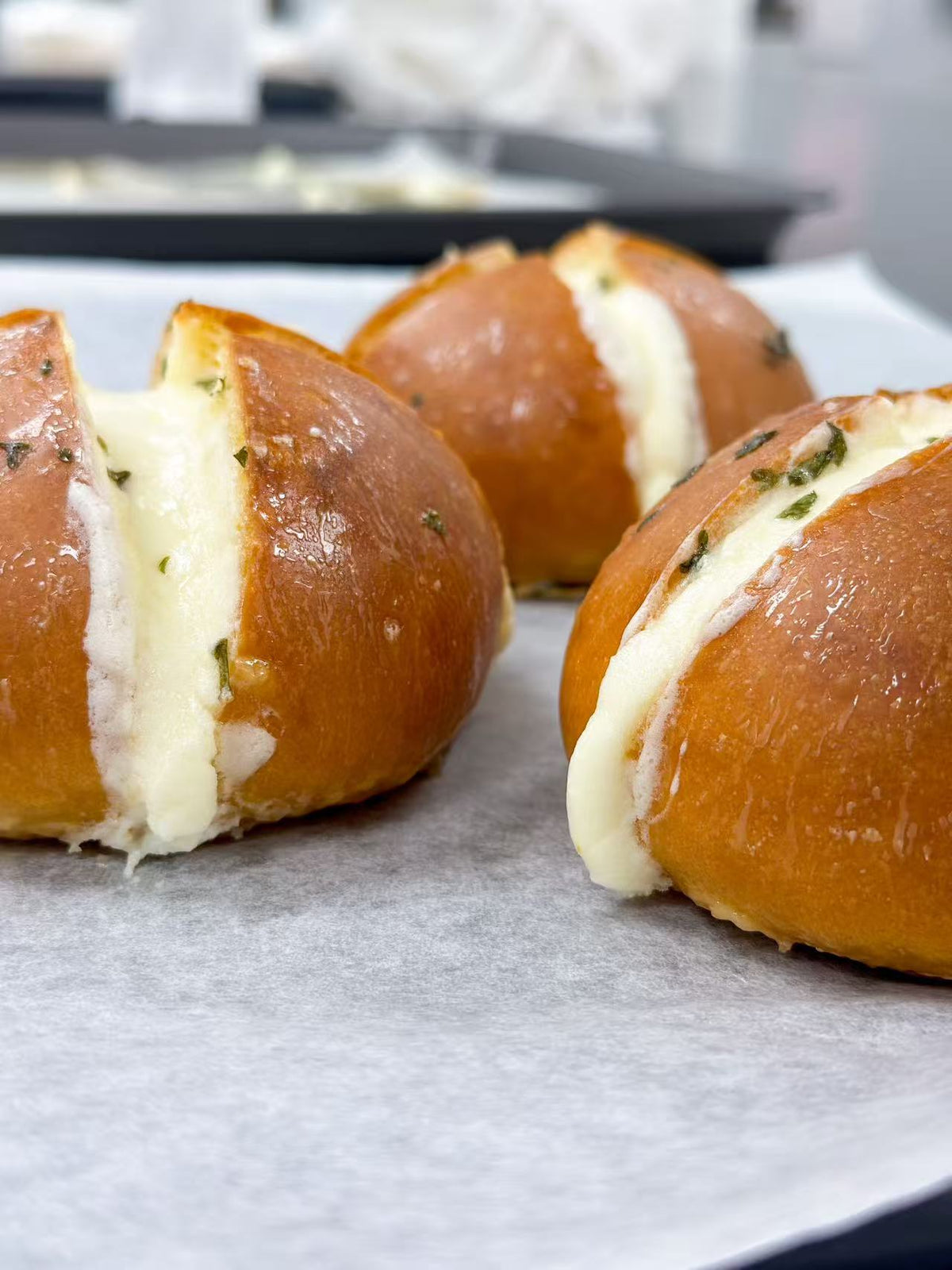 Asian bakery buns with cream filling